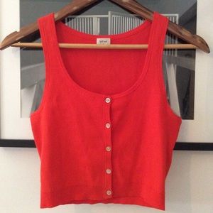 Wilfred Free ribbed button front crop tank